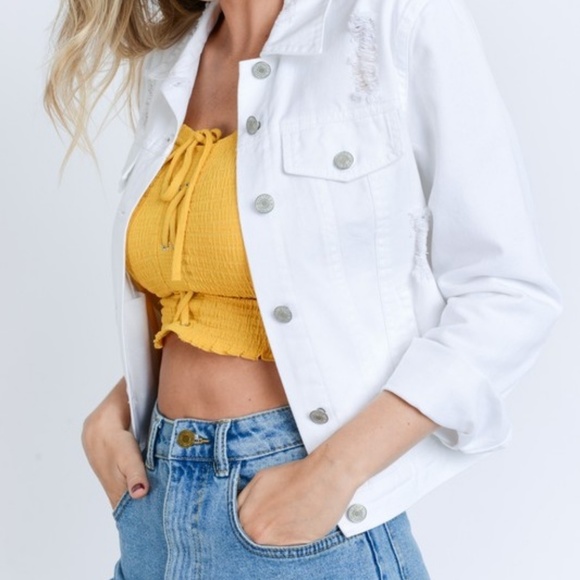 🆕 Harper - White Denim Jacket - Picture 2 of 4
